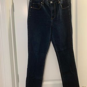 American Eagle size 14 high rise skinny jeans dark rinse.
